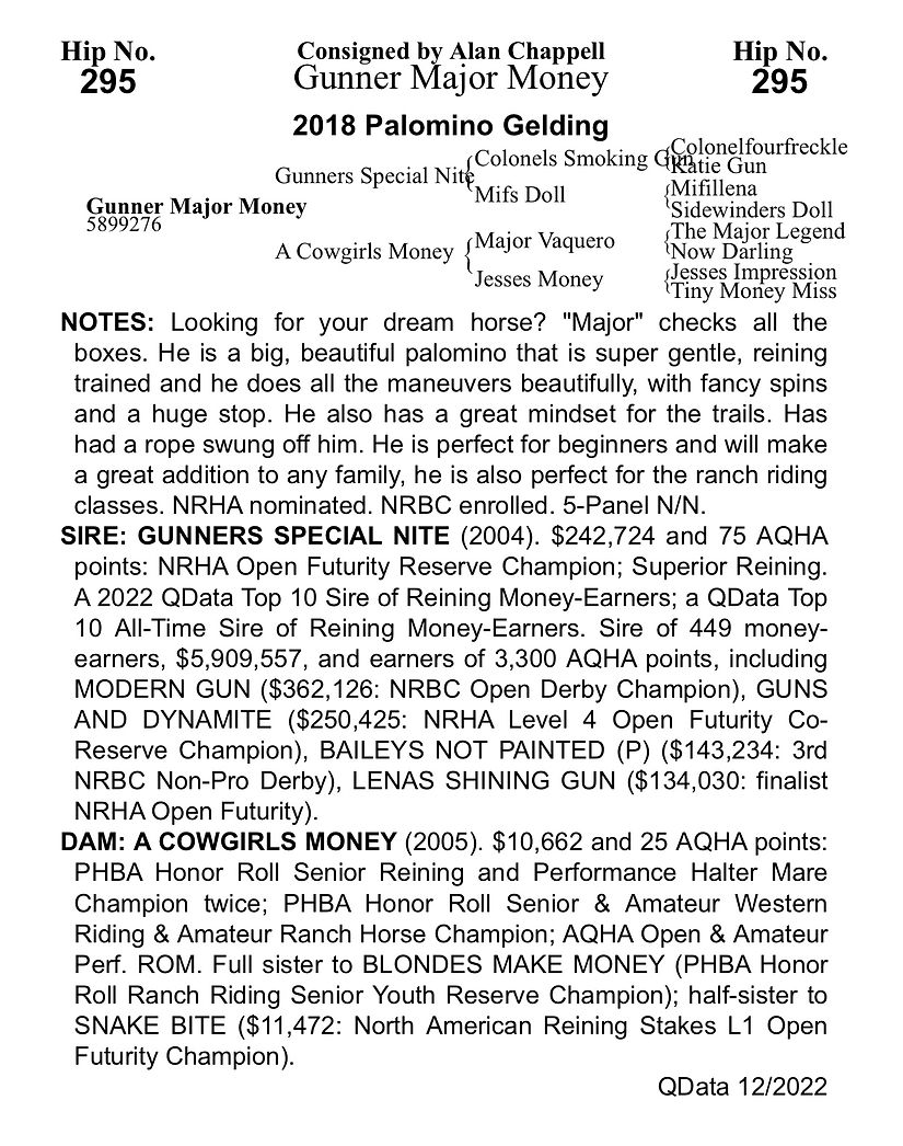 Major Chappell Horse Sales